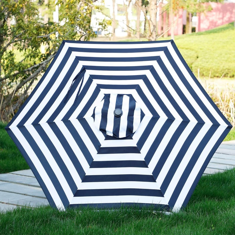 Blissun 7.5 ft Patio Umbrella, Yard Umbrella, Outdoor Market Umbrella with Push Button Tilt Crank (Black&White) - Image 4